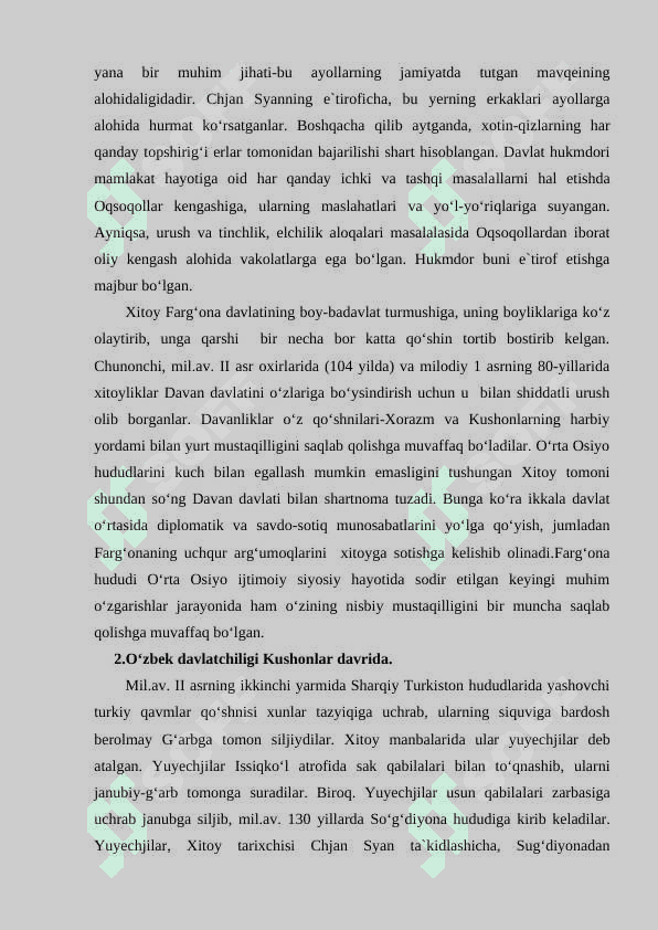 O‘zbek davlatchiligining tarixiy bosqichlari (O‘zbekiston hududidagi davlatlar tarixi misolida) 7