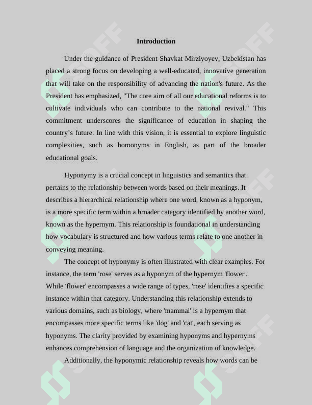 The problems of hyponymy and incompatibility in linguistics 3