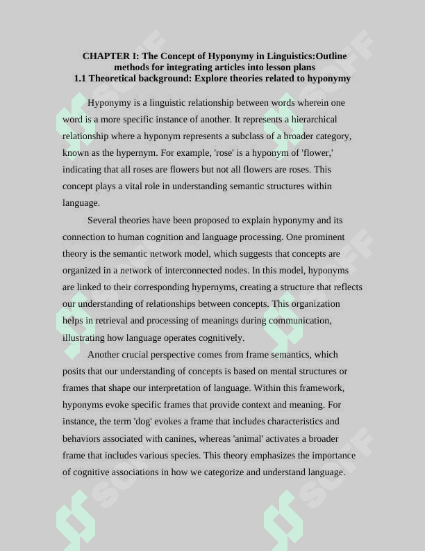 The problems of hyponymy and incompatibility in linguistics 5