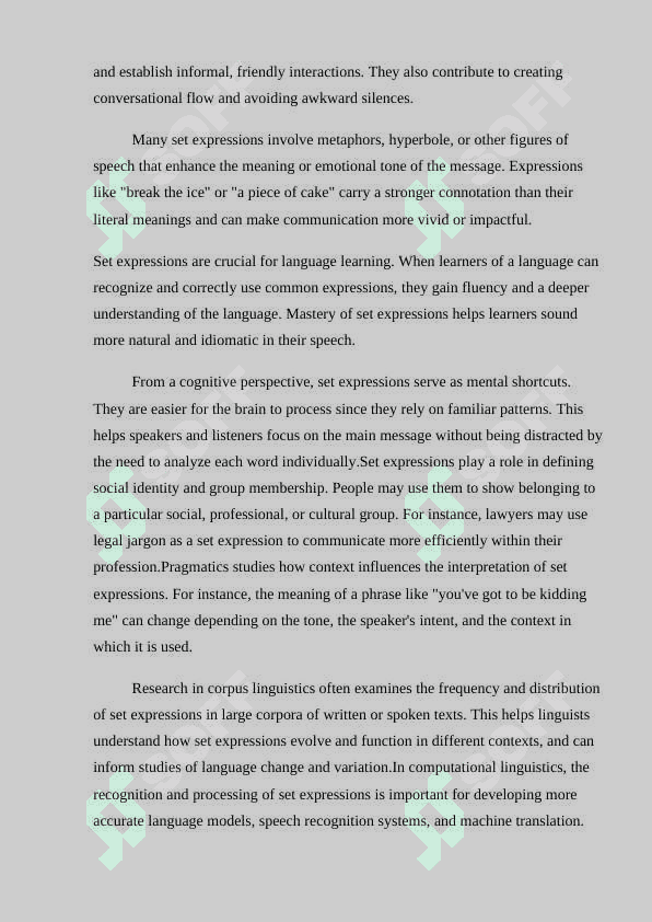 Various approaches to the study of set expressions and the problem of their classification 7
