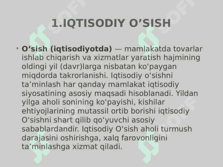 Iqtisodiy o'sish fani. Iqtisodiy sekinlashish sabablari 2