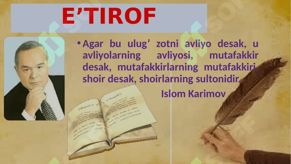 So'z mulkining sultoni Alisher Navoiy hayoti va ijodi, ruboiylarini o'qish. 2