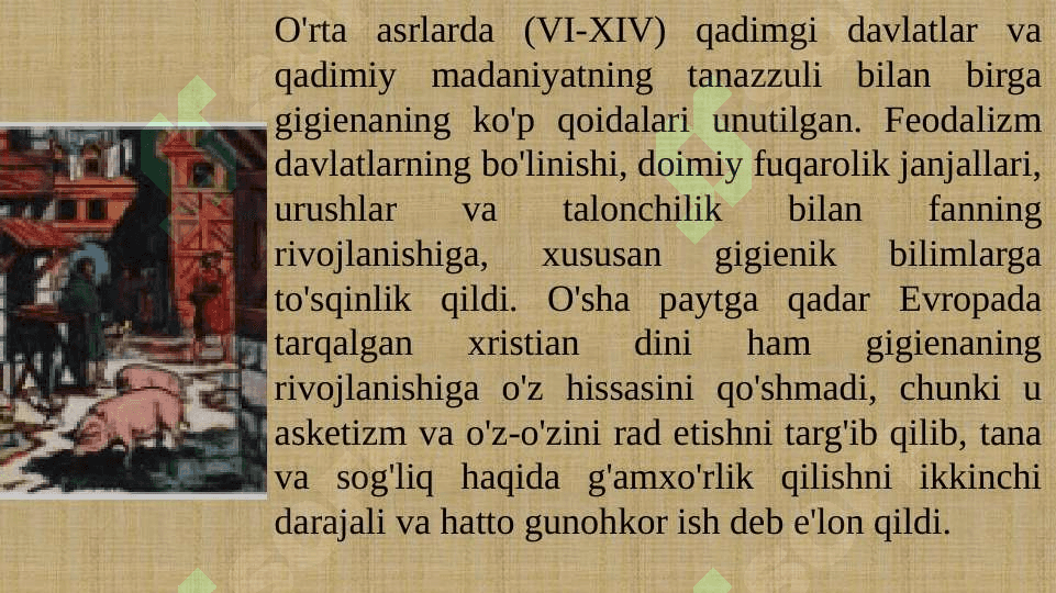 Gigiyena tarixi . Gigiyena fani vujudga kelishi 4