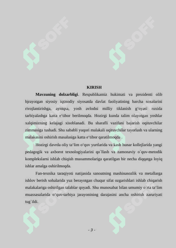 Po’latdan sovutilgan va qizdirilgan hollarda tayyorlangan prokatlar va rangli metall prokatlari 3