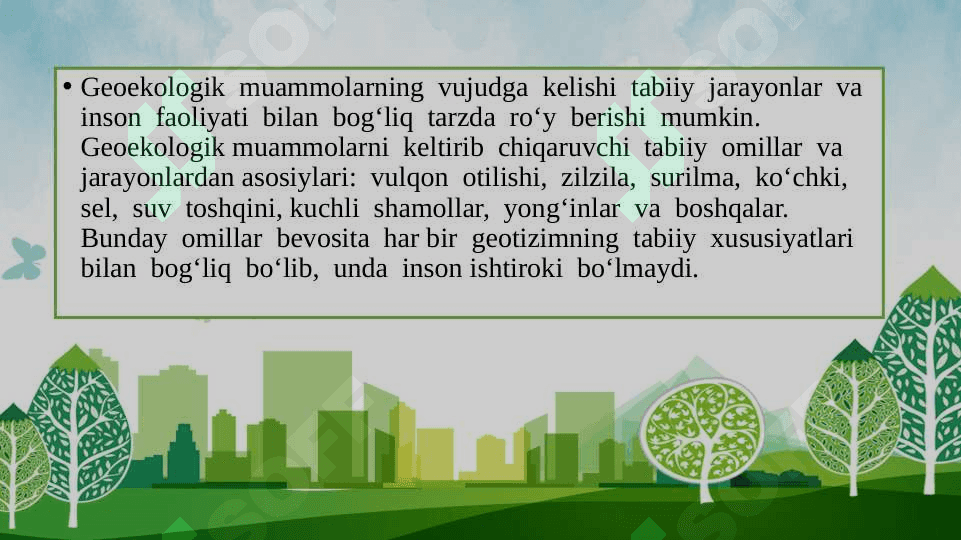 O‘ZBEKISTONNING GEOEKOLOGIK MUAMMOLARI 2