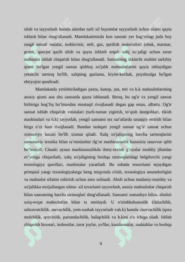 Texnologiya va dizayn fanining maqsadi va vazifalari. Texnologiya va dizayn tushunchasi. Texnologiya va dizayn faninnng nazariy asoslari, ishlab chiqarishda yangi texnika va ilg’or texnologiyalar bilan talabalarni o’rganish 4