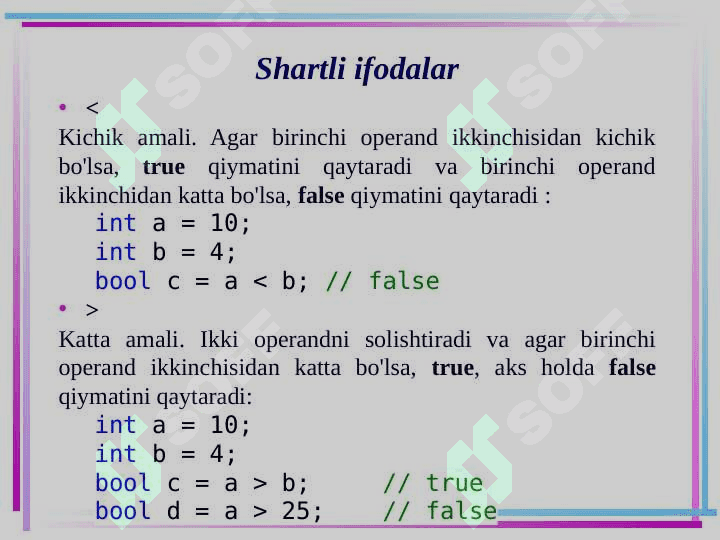 C# tilining operatorlari 4