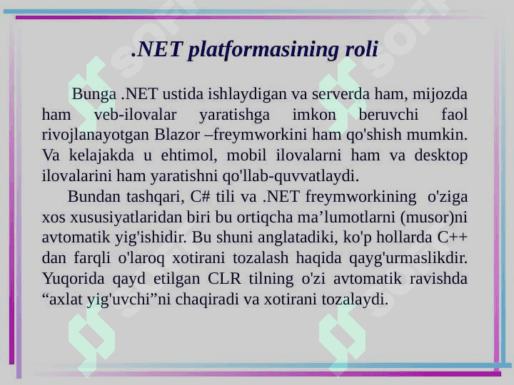 C# tiliga kirish 8