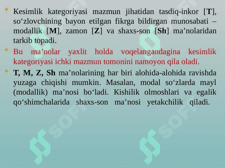 Lisoniy sathda gap boʻlaklari 3