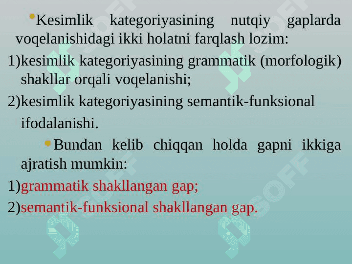 Lisoniy sathda gap boʻlaklari 4