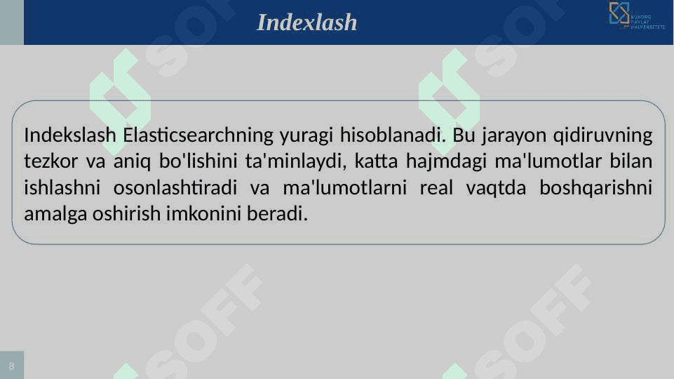 Elasticsearch yordamida ma’lumotlarni indekslash 8