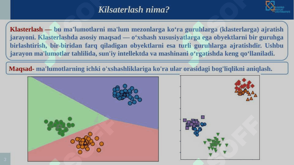 Ma'lumotlarni klasterlash va   K-means algoritmi 3