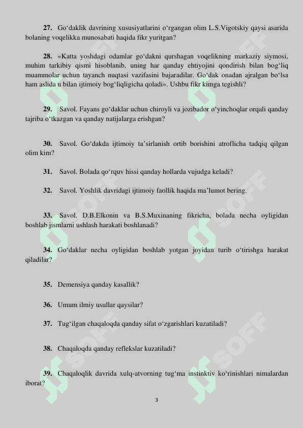 Umumiy Psihalogiyadan 300ta savol javoblari bilan 3