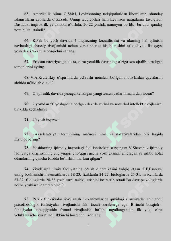 Umumiy Psihalogiyadan 300ta savol javoblari bilan 6