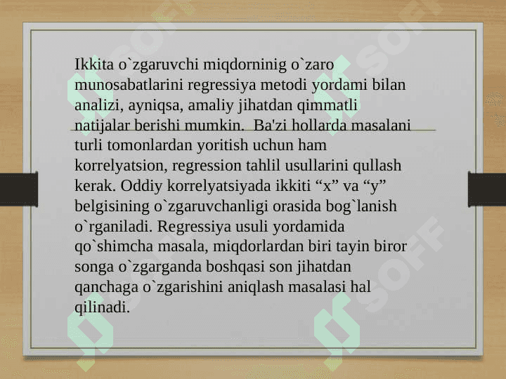 REGRESSIYA KOEFFISIYENTLARI.  REGRESSIYA TENGLAMALARI. 3