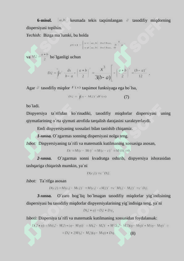 Tasodifiy miqdor dispеrsiyasi 4