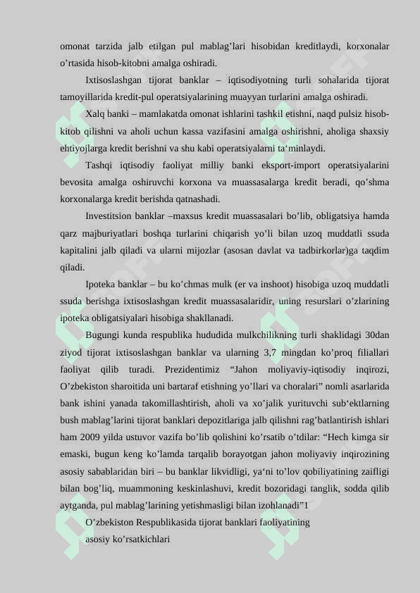 Bozor iqtisodiyoti sharoitidagi Bank tizimi va uning barqarorligini ta'minlash. 3