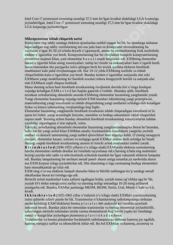 Protsessorlarning tuzilishi, protsessorlarning ichki registrlari 4