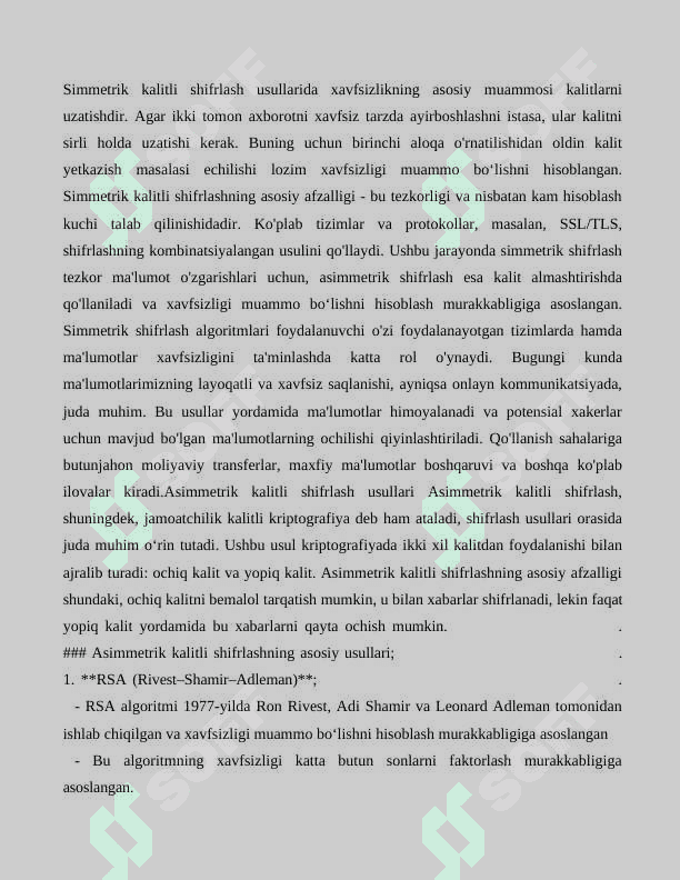 AXBOROTNI XIMOYALASHNING KRIPTOGRAFIK USULLARI 6