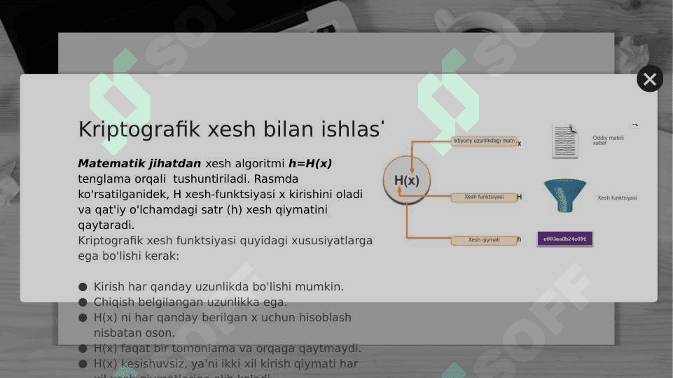 Axborotlarni kriptografik himoyalash. Xeshlash va steganografiya 7