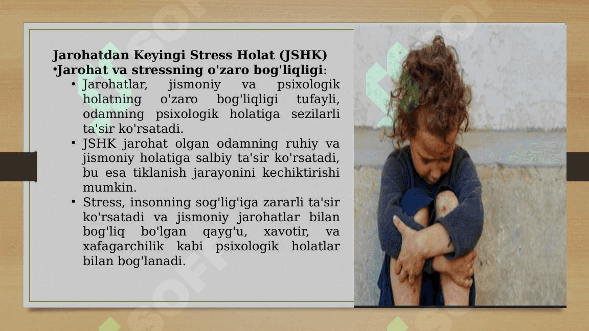 Jarohatdan keyingi stress holat (JSHK )tushunchasi 2