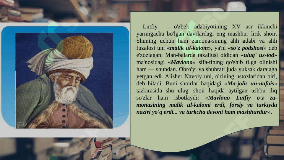 LUTFIY hayoti va ijodi 3