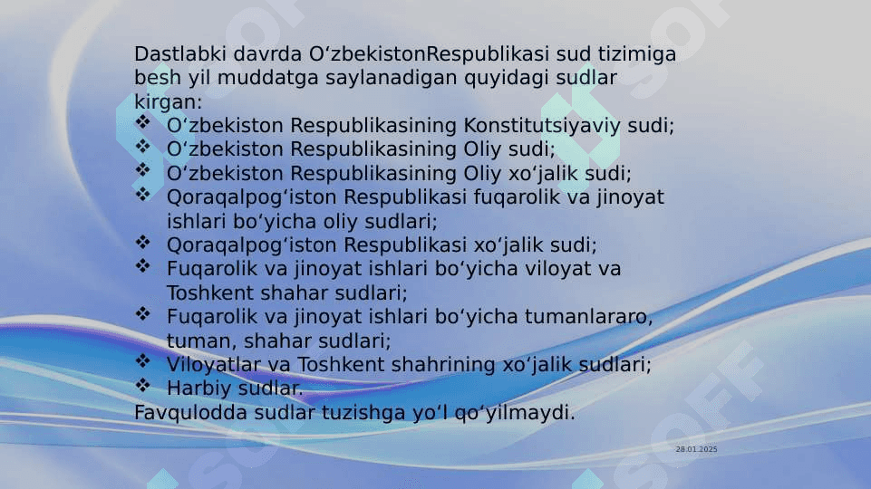 O'ZBEKISTONDA HUQUQIY SIYOSIY ISLOHOTLARNING AMALGA OSHIRILISHI,  DEMOKRATIK JAMIYATNI SHAKLLANTIRISH YOʻLIDAGI ISLOHOTLAR 7