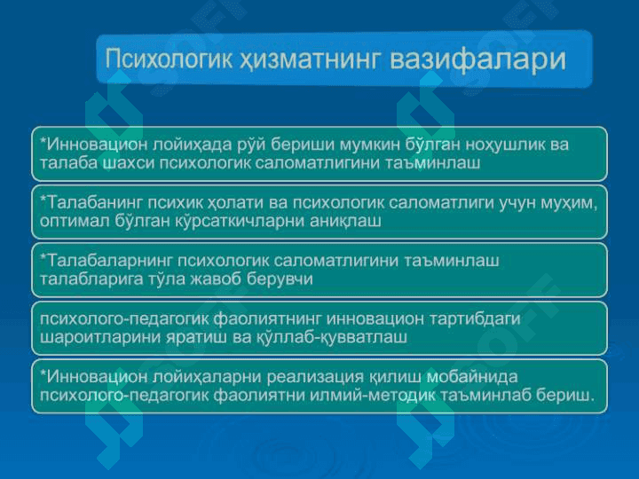 Олий таълим муассасасидаги  Психологик ҳизматнинг  асосий йўналишлари 2