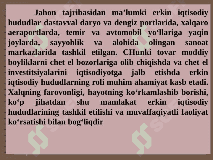 Jаhоn iqtisоdiyotidа erkin iqtisоdiy  hududlаrning  tutgаn o‘rni pptx 3