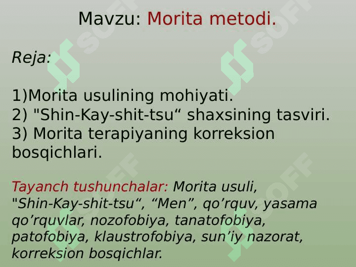 Morita metodi 2