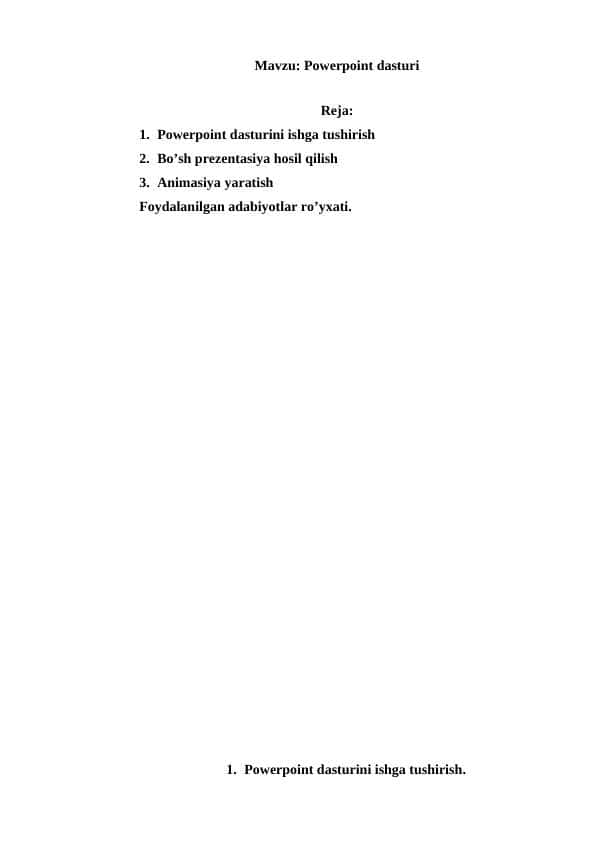 Powerpoint dasturi