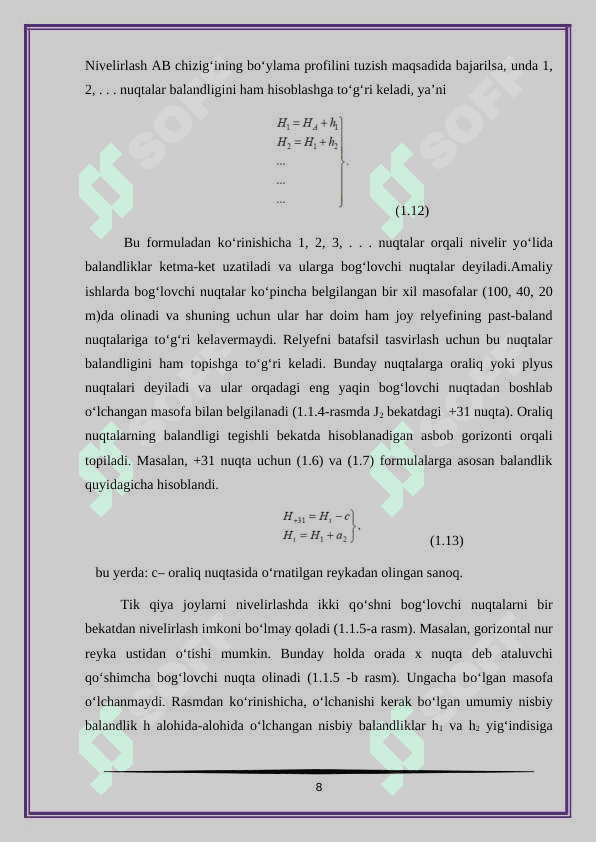 GEOMETRIK NIVELIRLASH USULLARI 8