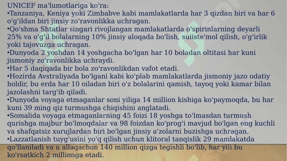 Bolalar zo’rlanishlari muammolari. Zor’lik qurboni bo’lgan bolalar bilan ishlash 3