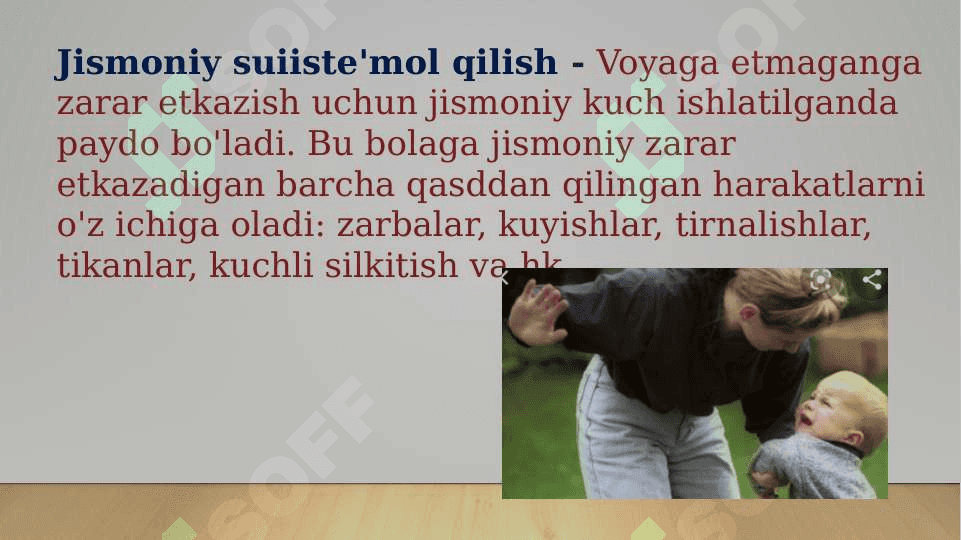 Bolalar zo’rlanishlari muammolari. Zor’lik qurboni bo’lgan bolalar bilan ishlash 6