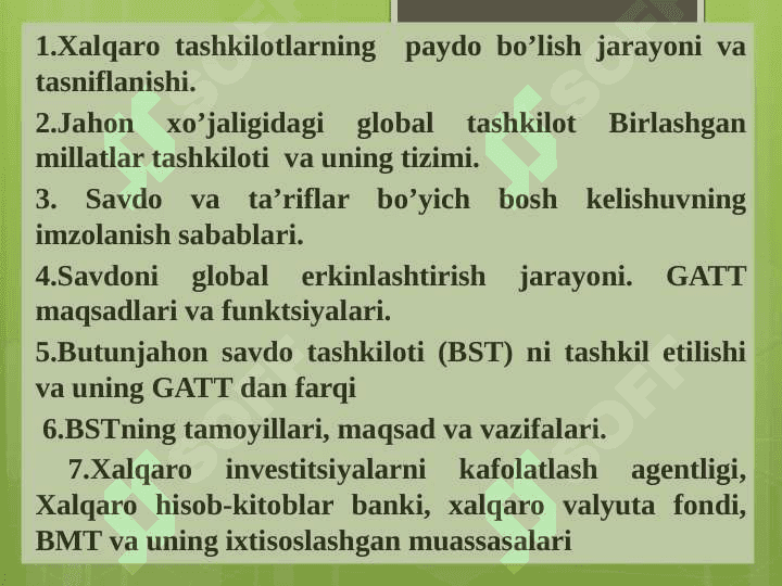 Jаhоn iqtisоdiyotini tаrtibgа sоlishdа хаlqаrо tаshkilоtlаrning rоli pptx 2