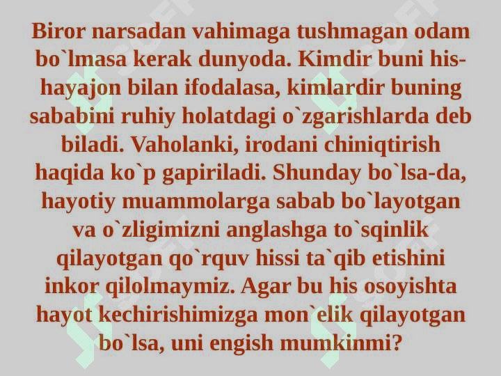 Qo`rquvni yengishning samarali usullari 6