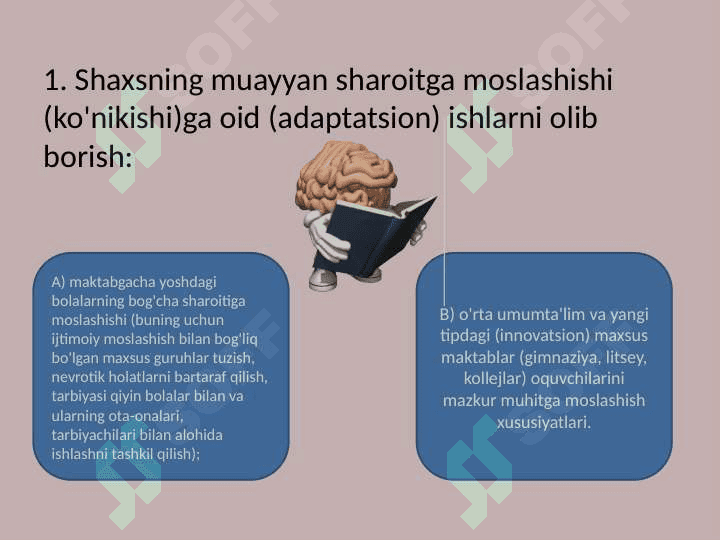 Amaliy psixolog faoliyatining asosiy ko’rinishlari 7