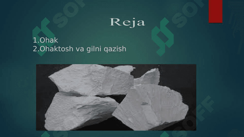 Ohaktosh va gilni qazib olish tashish hamda xomashyo aralashmasini tayyorlash 2