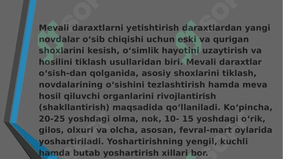 Meva bog'lari tashkil qilish va parvarish qilish usullari 2