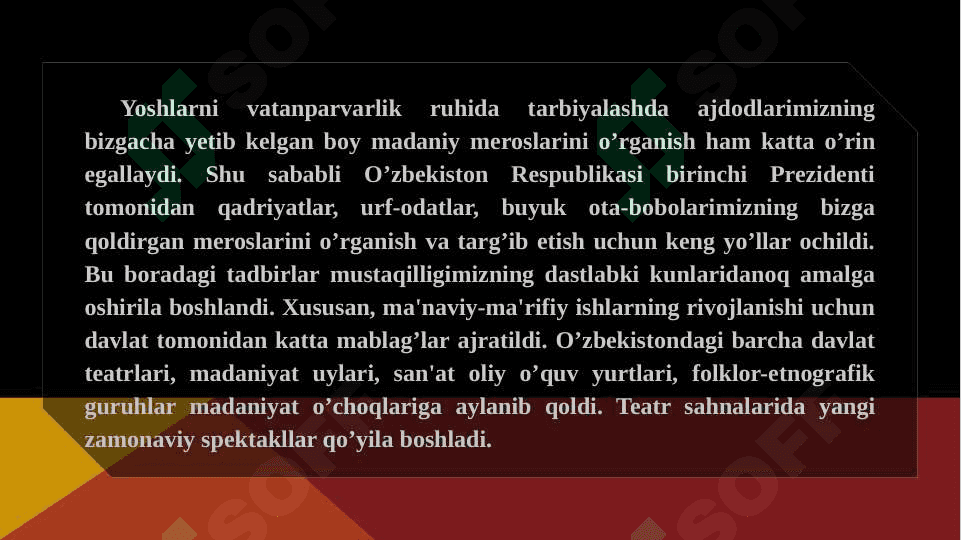 Mustaqillik yillarida Oʼzbekistonning maʼnaviy va madaniy taraqqiyoti 4