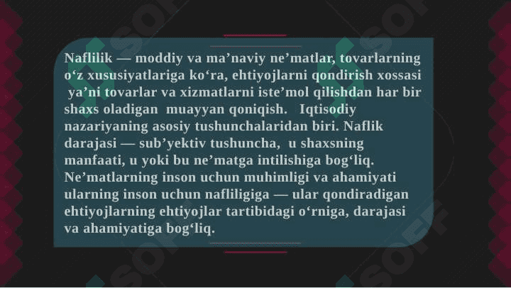 Naflik va chekli naflik 2