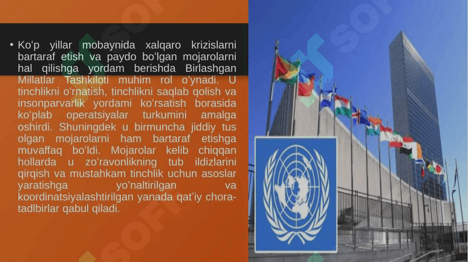 BMT ning qurоlsizlanish va хalqarо хavfsizlik uchun kurashi. 7