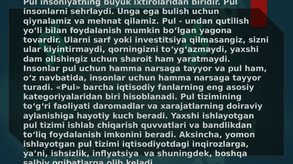 Pul bozorida muvozanat 2