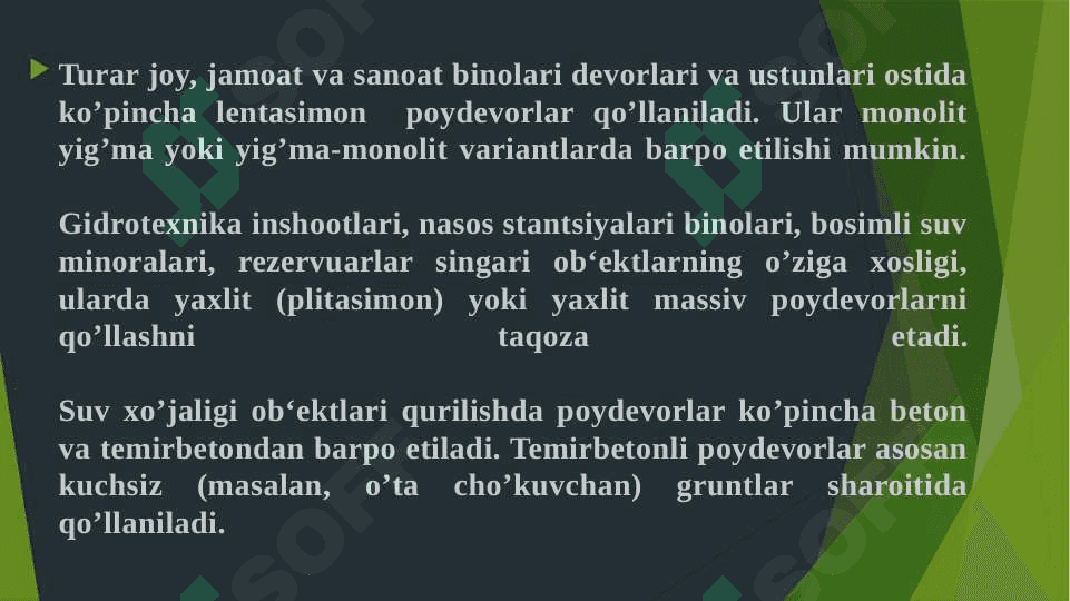 Sayoz joylashma poydevorlarning konstruktiv o’lchamlarini aniqlash va ish chizmasini  tuzish 4