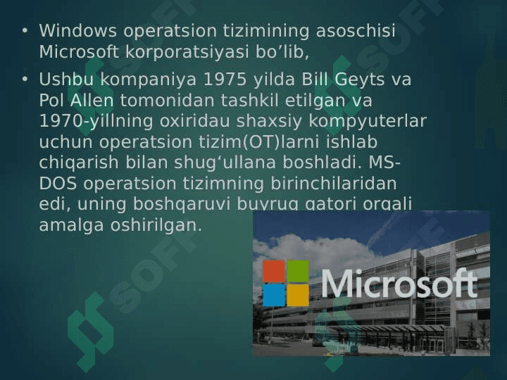 Windows operatsion tizimi xaqida tushuncha va uning versiyalari 3