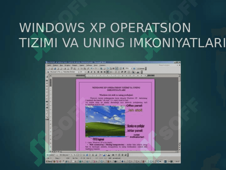 Windows operatsion tizimi xaqida tushuncha va uning versiyalari 4