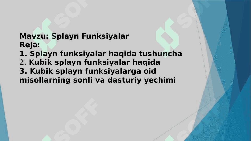 Splayn funksiyalar 2