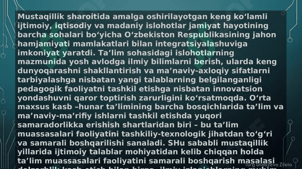 Tarbiya o’qitish metodikasidan dars shakllari 2