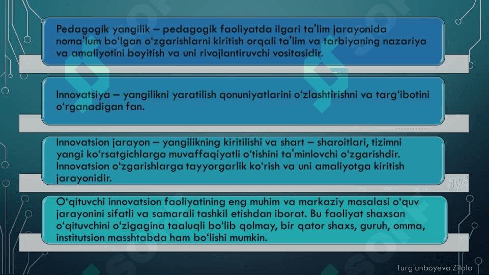 Tarbiya o’qitish metodikasidan dars shakllari 4