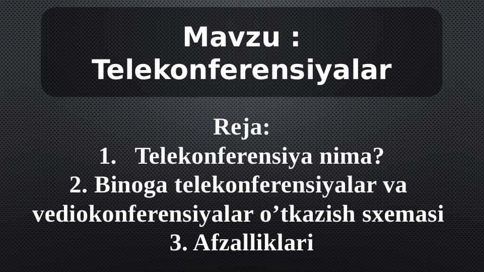 Telekonferensiyalar